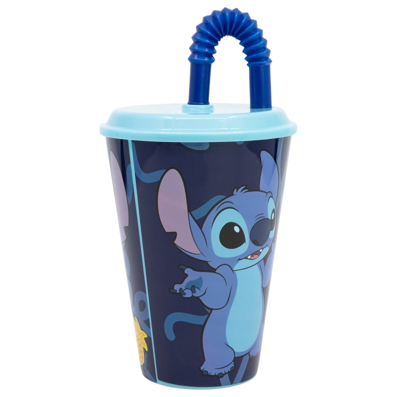 Stitch Palms Tumbler met Rietje 430 ml – Tropisch Avontuur On The Go!