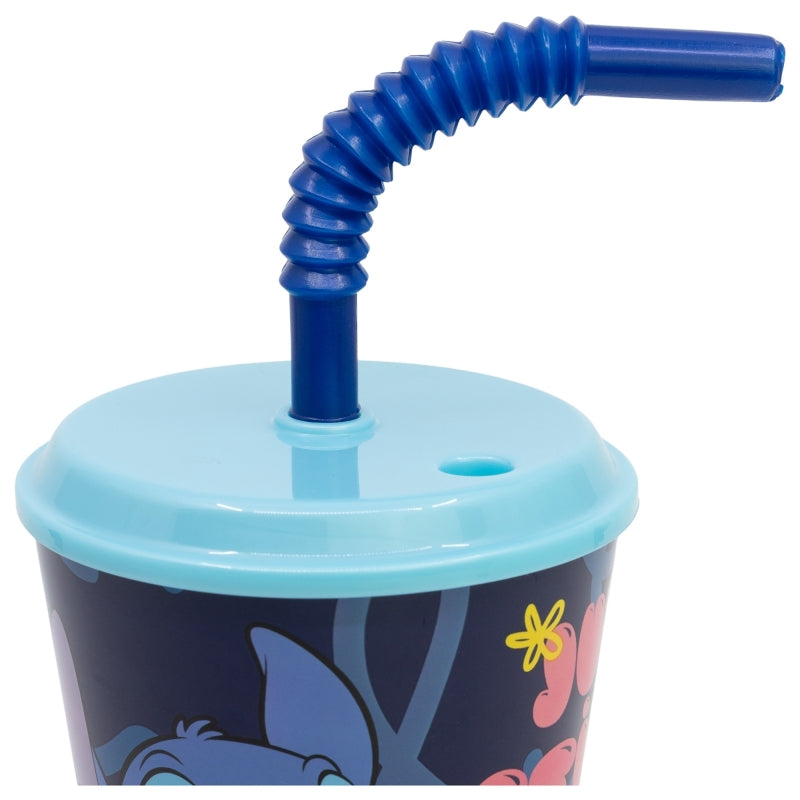 Stitch Palms Tumbler met Rietje 430 ml – Tropisch Avontuur On The Go!