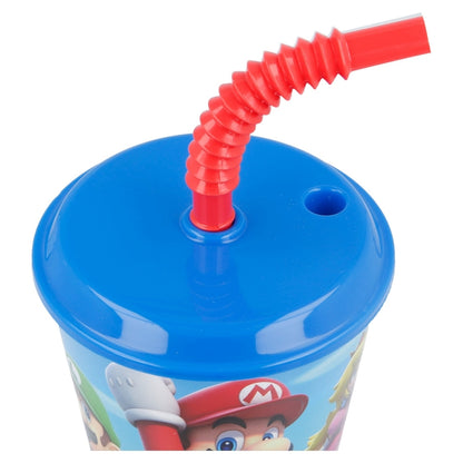Super Mario Easy Sport Tumbler 430 ml – BPA-vrije Kinderbeker met Rietje