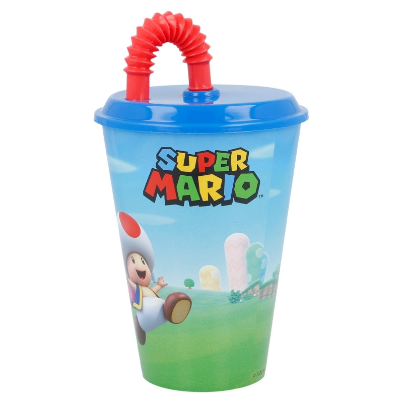 Super Mario Easy Sport Tumbler 430 ml – BPA-vrije Kinderbeker met Rietje