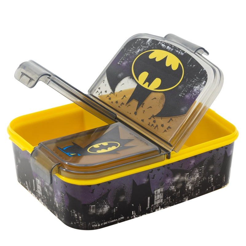Batman Symbol Lunchbox met Vakken – BPA-vrije Broodtrommel voor Kinderen