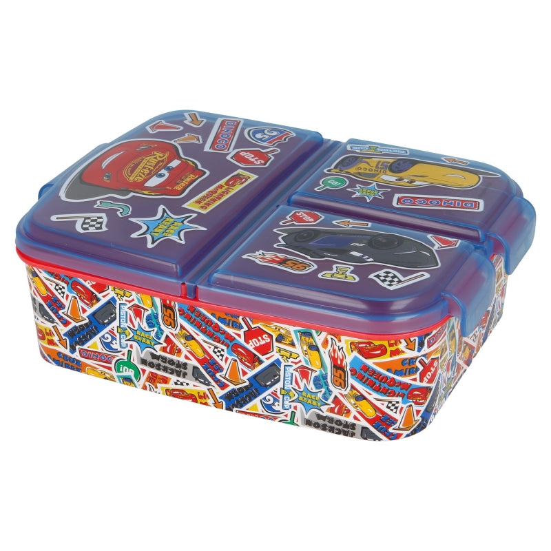 Cars Stickers Lunchbox met Vakken – BPA-vrije Broodtrommel voor Kinderen