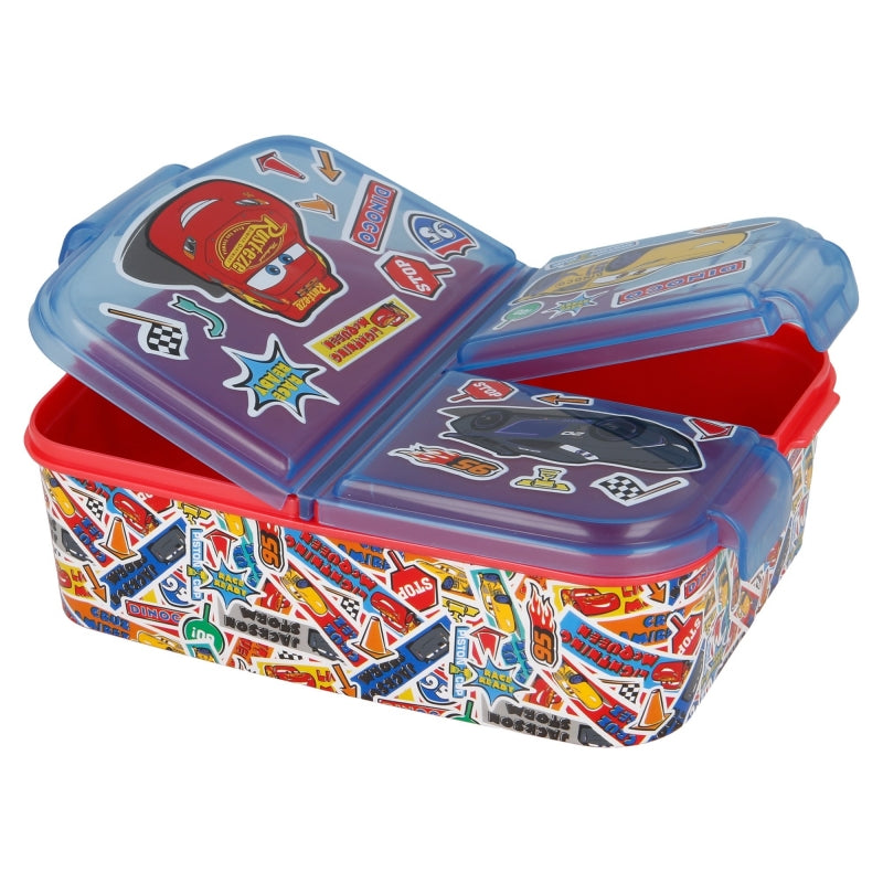 Cars Stickers Lunchbox met Vakken – BPA-vrije Broodtrommel voor Kinderen