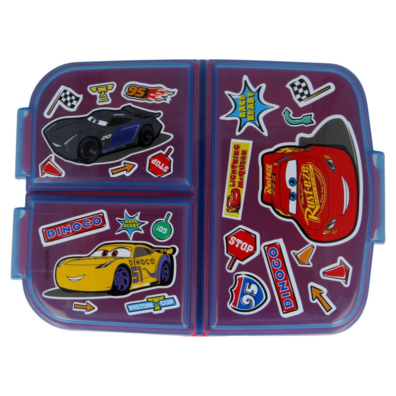 Cars Stickers Lunchbox met Vakken – BPA-vrije Broodtrommel voor Kinderen