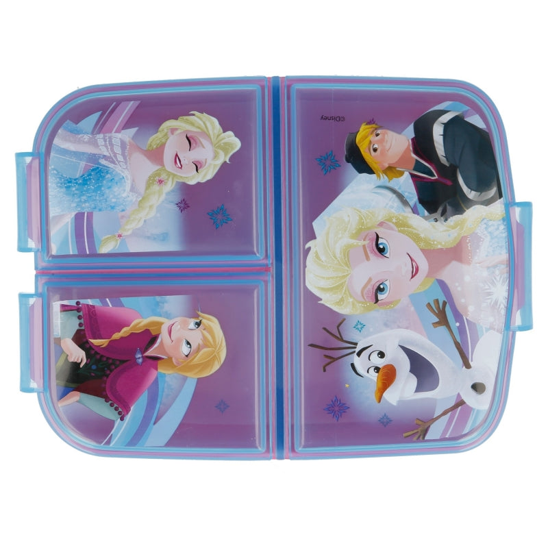 Frozen Iridescent Aqua Lunchbox met Vakken – BPA-vrije Broodtrommel voor Kinderen