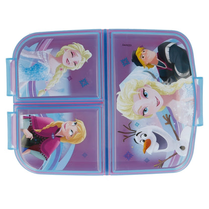 Frozen Iridescent Aqua Lunchbox met Vakken – BPA-vrije Broodtrommel voor Kinderen