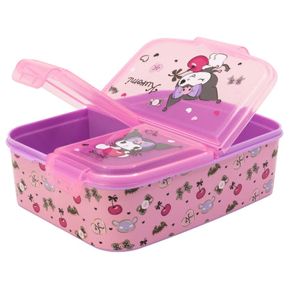 Kuromi Lunchbox met Vakken – BPA-vrije Broodtrommel voor Kinderen