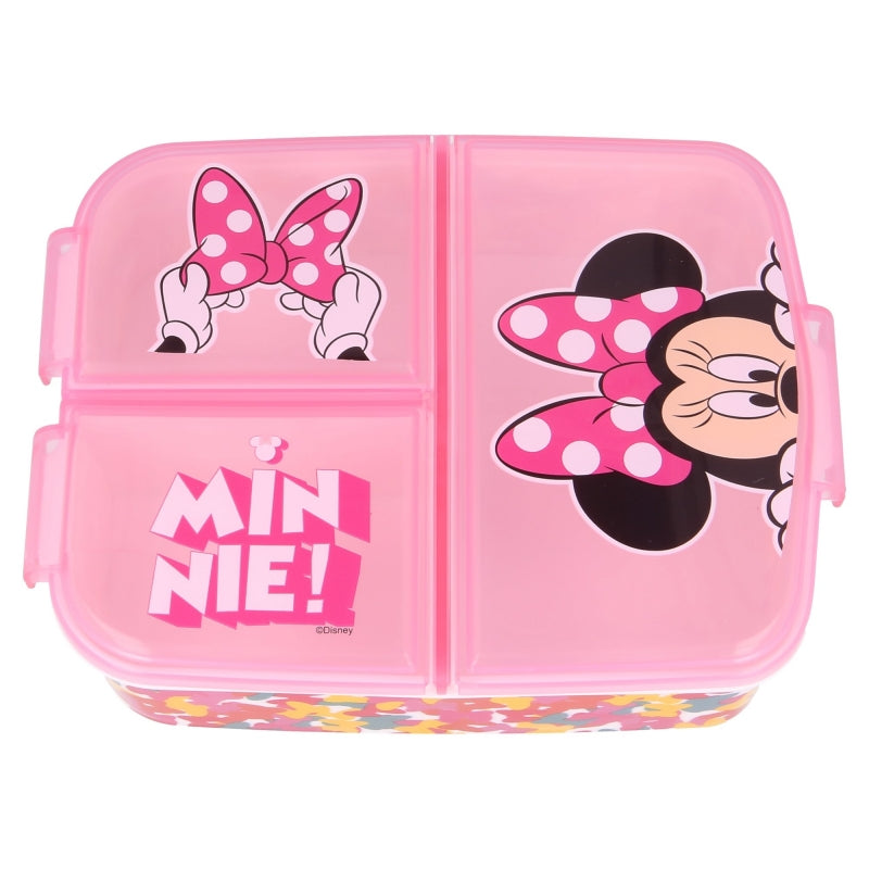 Minnie So Edgy Bows Lunchbox met Vakken – BPA-vrije Broodtrommel voor Kinderen