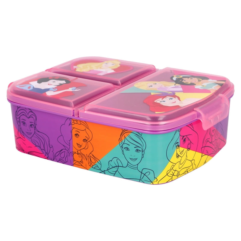 Princess Bright & Bold Lunchbox met Vakken – BPA-vrije Broodtrommel voor Kinderen