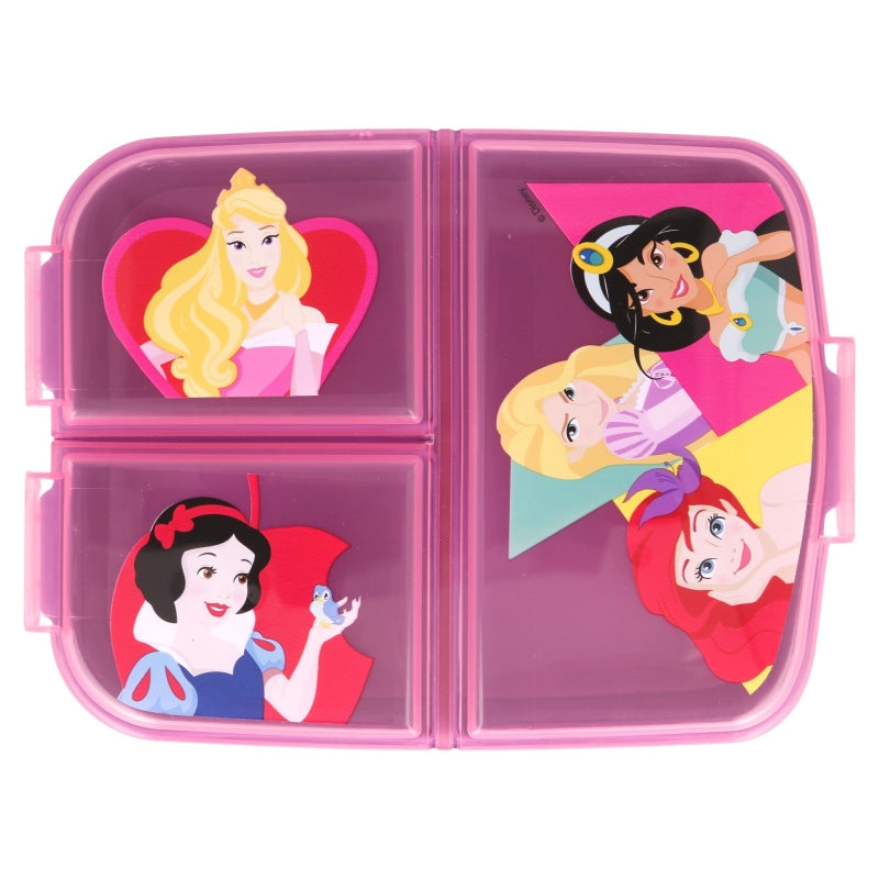 Princess Bright & Bold Lunchbox met Vakken – BPA-vrije Broodtrommel voor Kinderen