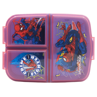 Spider-Man Moving Target Lunchbox met Vakken – BPA-vrije Broodtrommel voor Kinderen