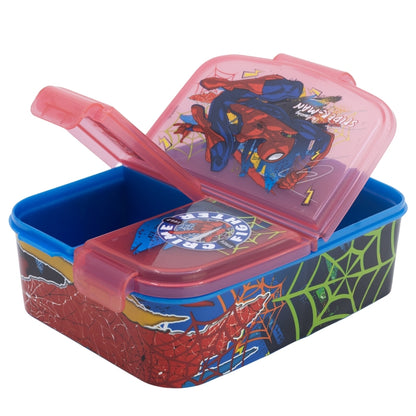 Spider-Man Moving Target Lunchbox met Vakken – BPA-vrije Broodtrommel voor Kinderen