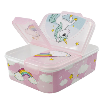 Unicorn Lunchbox met Vakken – BPA-vrije Broodtrommel voor Kinderen
