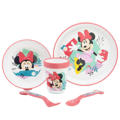 Minnie Mouse Being More Minnie Non-Slip 5-Piece Premium Tableware Set – BPA-vrije Kinderborden Set