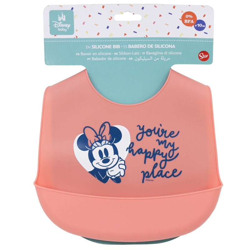 Minnie Mouse Heart Full Siliconen Slabbetje – Liefdevolle Eetmomenten!