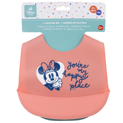 Minnie Mouse Heart Full Siliconen Slabbetje – Liefdevolle Eetmomenten!