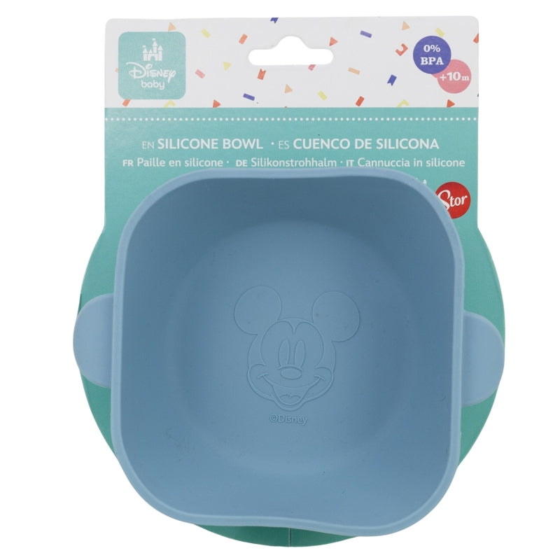 TODDLER SQUARE SILICONE BOWL SUCTION SYSTEM MICKEY MOUSE