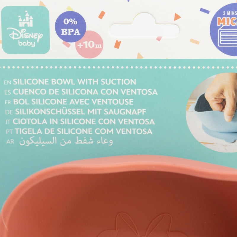 TODDLER SQUARE SILICONE BOWL SUCTION SYSTEM MINNIE MOUSE