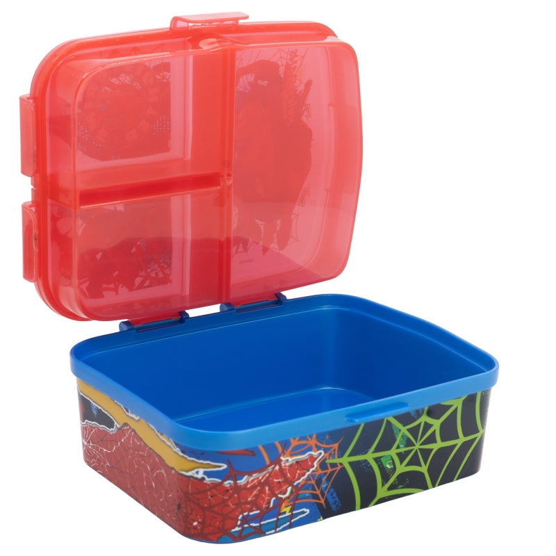 Spider-Man Moving Target XL Lunchbox met 4 Vakken – BPA-vrije Broodtrommel voor Kinderen