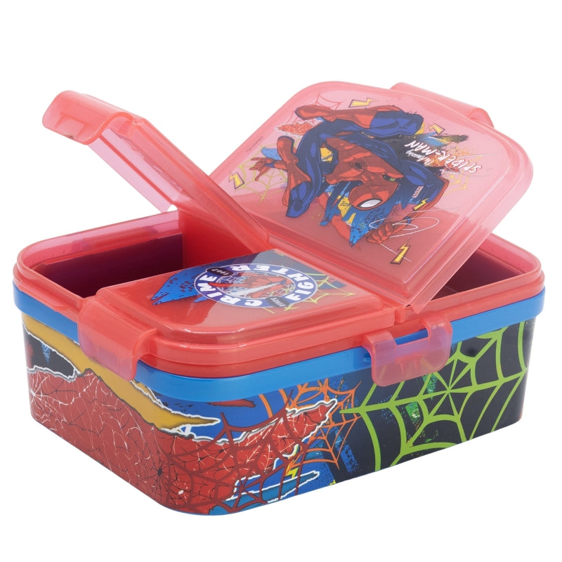 Spider-Man Moving Target XL Lunchbox met 4 Vakken – BPA-vrije Broodtrommel voor Kinderen